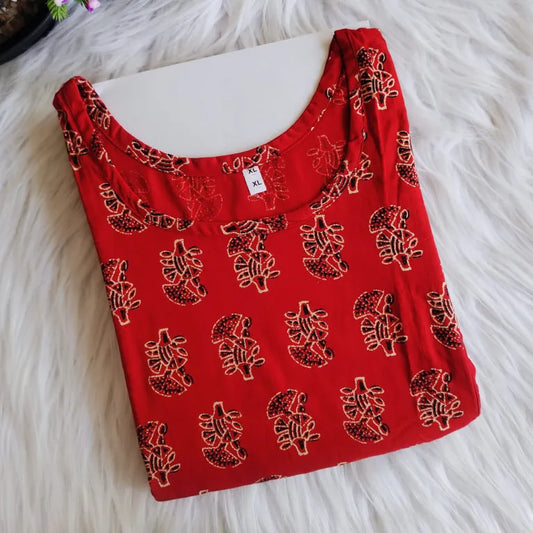 Maternity/ Feeding dress – MFK – Red with Black Print