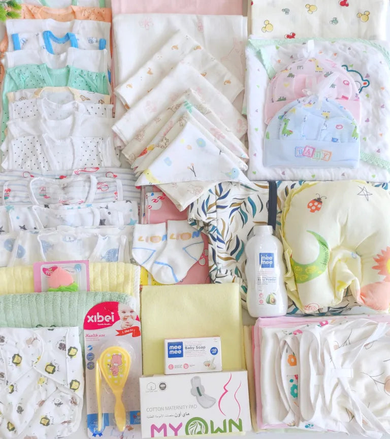 Assorted Hospital Set / Muslin New Born kit (pack of 56) – PPNCMB