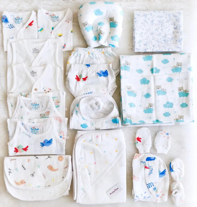 Assorted Hospital Set / Organic Muslin New Born kit (Pack of 16) – PPNCMB