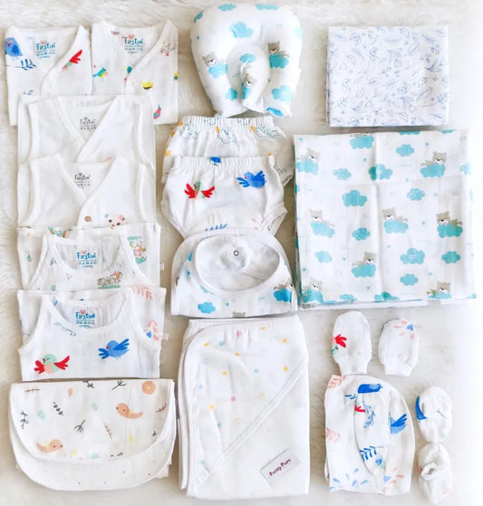 Assorted Hospital Set / Organic Muslin New Born kit (Pack of 16) – PPNCMB